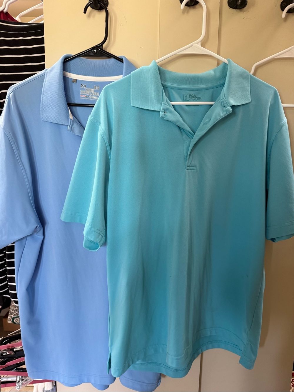 PGA TOUR Teal and Light Blue Performance Polo Duo